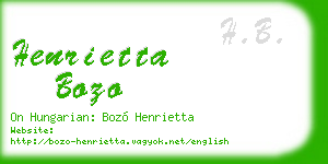 henrietta bozo business card