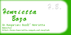 henrietta bozo business card